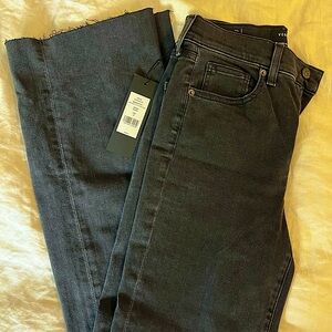 Veronica Beard Leena High Rise Bootcut Raw Hem Jeans